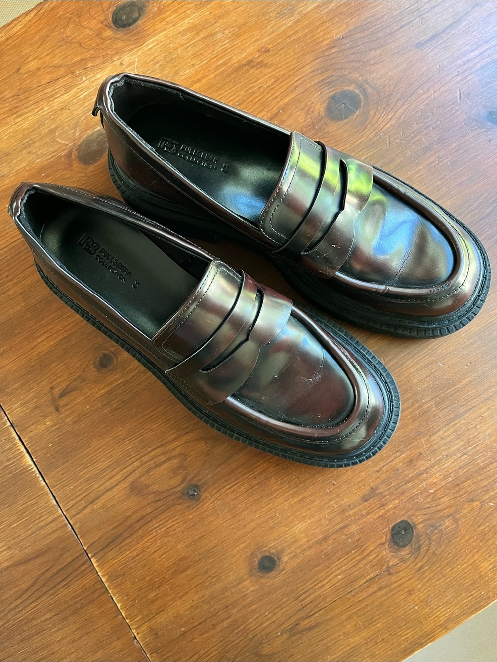 Chunky Lug Sole Penny Loafers in Dark Brown - Picture 2 of 6